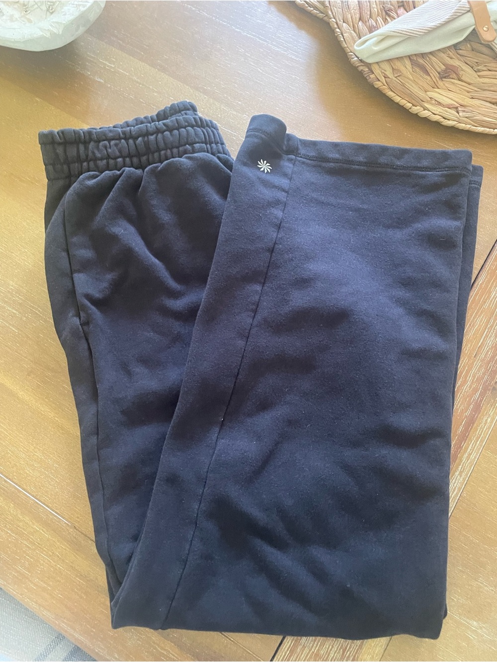 Athleta Black Wide-Leg Kids Sweatpants with Subtle Logo